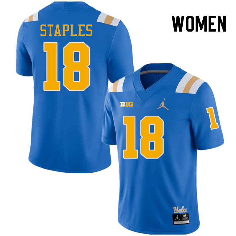 Women #18 Ezavier Staples Big 10 Conference College Football Jerseys Stitched-Royal